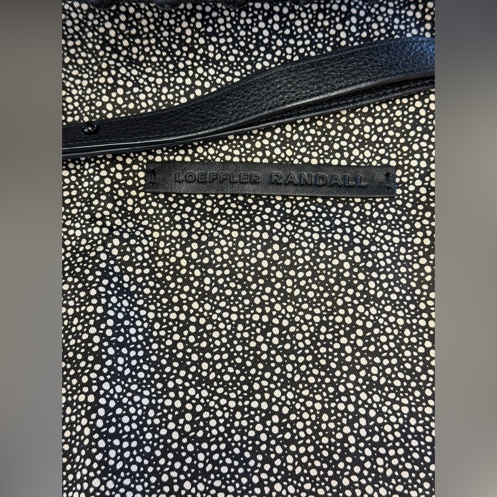 LOEFFLER RANDALL Studded Black Leather Small Tote Bag Handbag Shoulder Strap - Picture 7 of 10